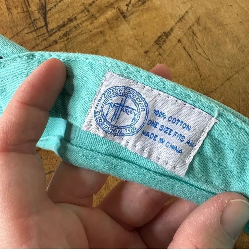 Guy Harvey Turquoise Visor Embroidered Marlin Fish Adult Unisex Adjustable